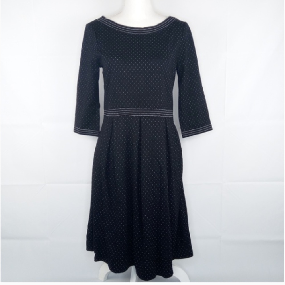 NWT Max Studio Black Polka Dot Dress, Sz L
